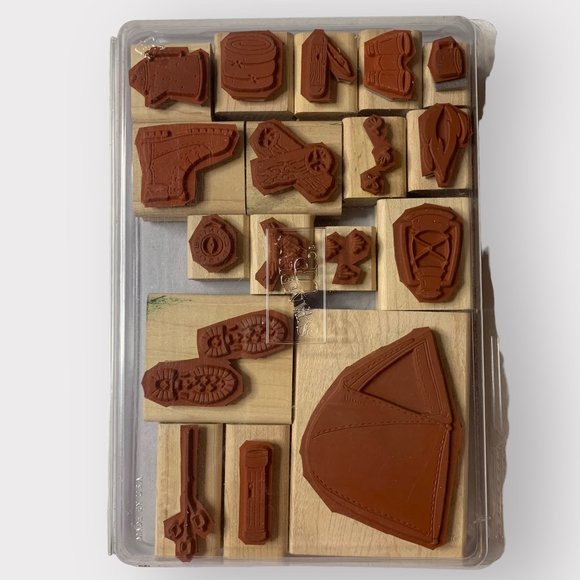 Stampin' Up ROUGHING IT Mounted Wood Stamp Set RETIRED - Picture 2 of 3